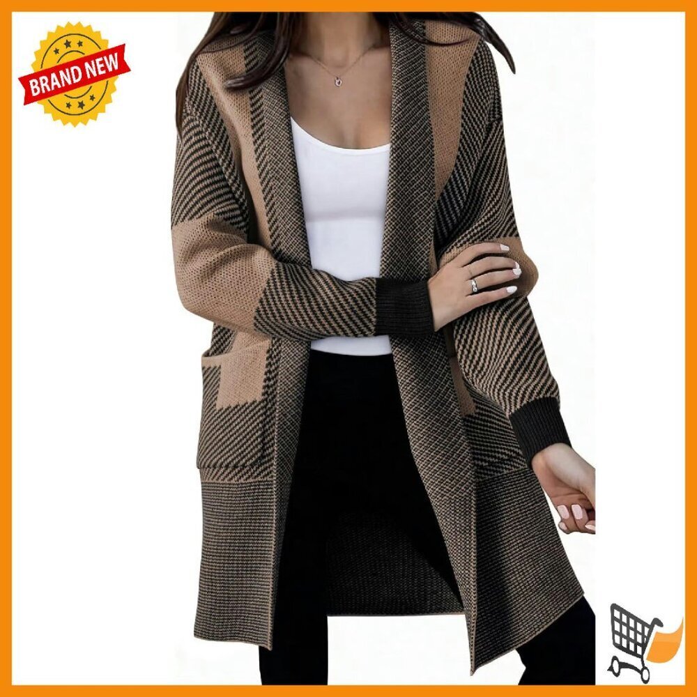 Oversized Long Sleeve Cardigan with Pockets, Knit Sweater for Fall